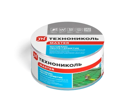 ТЕХНОНИКОЛЬ Лента-герметик NICOBAND серебристый 10м х 7,5см ГП (коробка 4 рулона) (343855)
