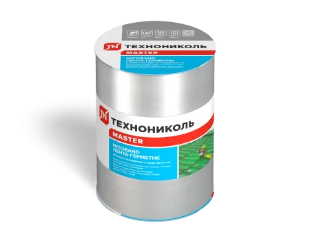 ТЕХНОНИКОЛЬ Лента-герметик NICOBAND серебристый 3м х 15см ГП (коробка 8 рулонов) (343857)