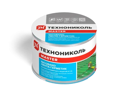 ТЕХНОНИКОЛЬ Лента-герметик NICOBAND серебристый 3м х 7,5см ГП (коробка 16 рулонов) (343859) ТЕХНОНИКОЛЬ Лента-герметик NICOBAND серебристый 3м х 7,5см ГП (коробка 16 рулонов) (343859)