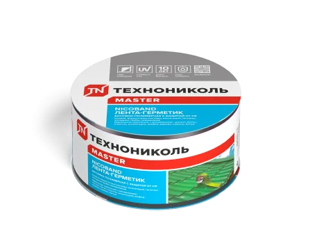ТЕХНОНИКОЛЬ Лента-герметик NICOBAND темно-серый 10м х 7,5см ГП (коробка 4 рулона) (343864)