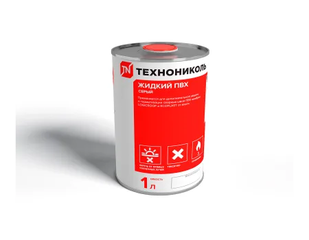 ТЕХНОНИКОЛЬ Жидкий ПВХ с флаконом-аппликатором, 1 л, серый (360957)