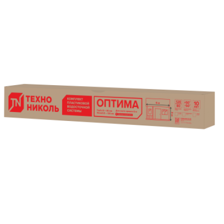 ТЕХНОНИКОЛЬ ТН комплект водосточной системы ОПТИМА для ската 6 м (труба 1,5м), белый (110737)
