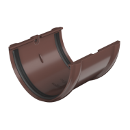 ТЕХНОНИКОЛЬ ТН ПВХ 125/82 мм, соединитель желоба, коричневый (359459)