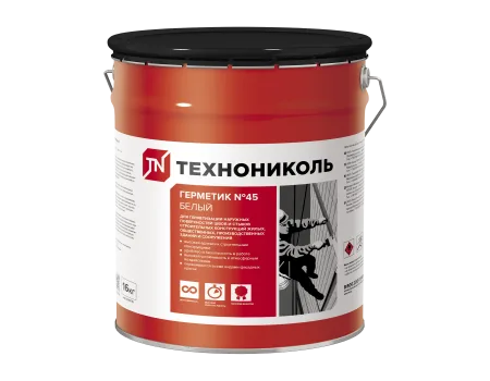ТЕХНОНИКОЛЬ Герметик бутил-каучуковый №45, белый, ведро 16 кг (395727)