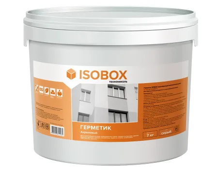 ТЕХНОНИКОЛЬ Герметик ISOBOX Акриловый для межпанельных швов (серый), 7кг (694233)