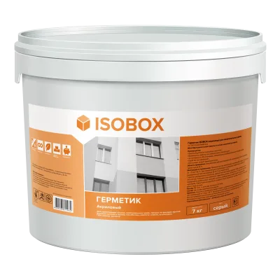 ТЕХНОНИКОЛЬ Герметик ISOBOX Акриловый для швов (серый), 7кг, шт& (092984)