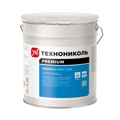 ТЕХНОНИКОЛЬ TAIKOR Elastic 300. Однокомпонентная полиуретановая композиция для гидроизоляции (серый) (24 кг)& (125993)