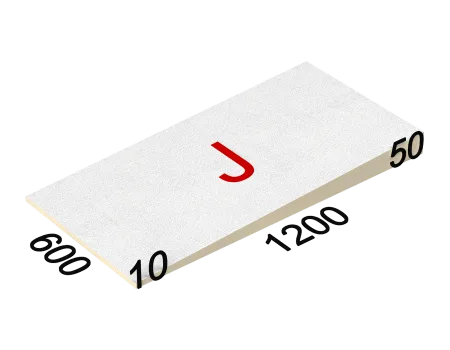 ТЕХНОНИКОЛЬ LOGICPIR SLOPE-3,4% (J) СХМ/СХМ 1200х600х10-50 (упак, 18 плит, 12,96 кв.м) (645013)