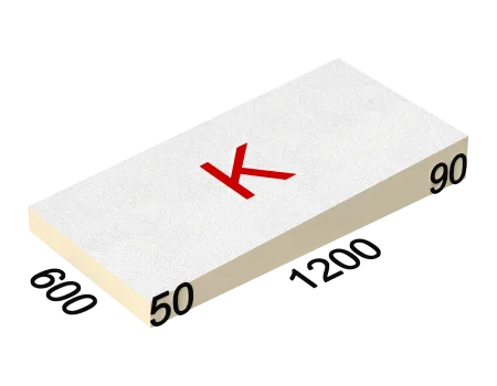 ТЕХНОНИКОЛЬ LOGICPIR Slope -3,4% (K) СХМ/СХМ 1200х600х50-90 (упак, 8 плит, 5,7600 кв.м) (645014)