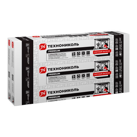 ТЕХНОНИКОЛЬ LOGICPIR Балкон Ф/Ф L-1190Х590Х30 (8 плит, 5,6168 кв.м.) (056273)