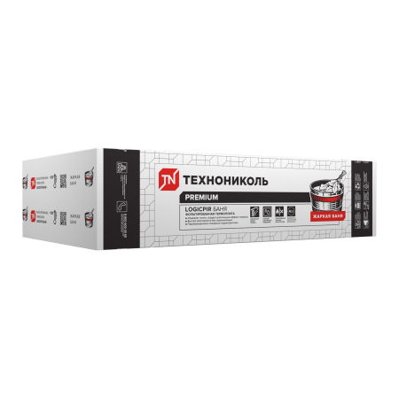ТЕХНОНИКОЛЬ LOGICPIR Баня Ф/Ф L-1190х590х30 (8 плит, 5,6168 кв.м.) (684037)