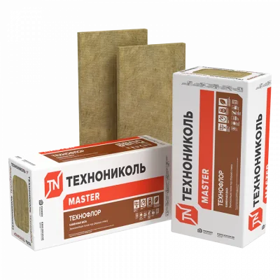 ТЕХНОНИКОЛЬ Звукоизоляция ТЕХНОФЛОР СТАНДАРТ 1200Х600Х50 мм (6 плит, 4,32 кв. м) (039559)