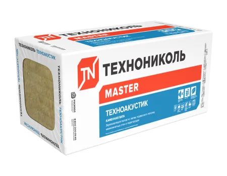 ТЕХНОНИКОЛЬ Звукоизоляция ТЕХНОАКУСТИК, 1200х600х50 мм, (12 плит, 8,64 кв.м) (376358)