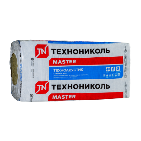ТЕХНОНИКОЛЬ Звукоизоляция ТЕХНОАКУСТИК, 1200х600х50 мм, (12 плит, 8,64 кв.м) (376358)